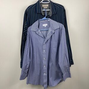 Tommy Bahama Mens Long Sleeve Button Down Shirt Bundle Silk Blend Cotton XL 17.5